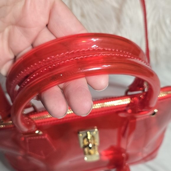 Samantha Thavasa Authentic Red PVC Clear Bag Crossbody/shouldwr Bag - Picture 14 of 16
